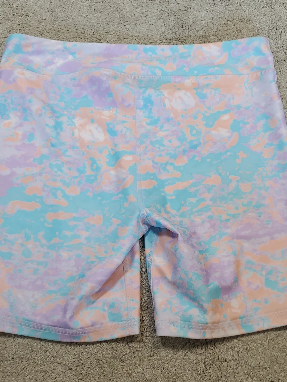 NWT Girls Under Amour Set, Multi Watercolored Leggings & Bike Shorts. Youth Lg
